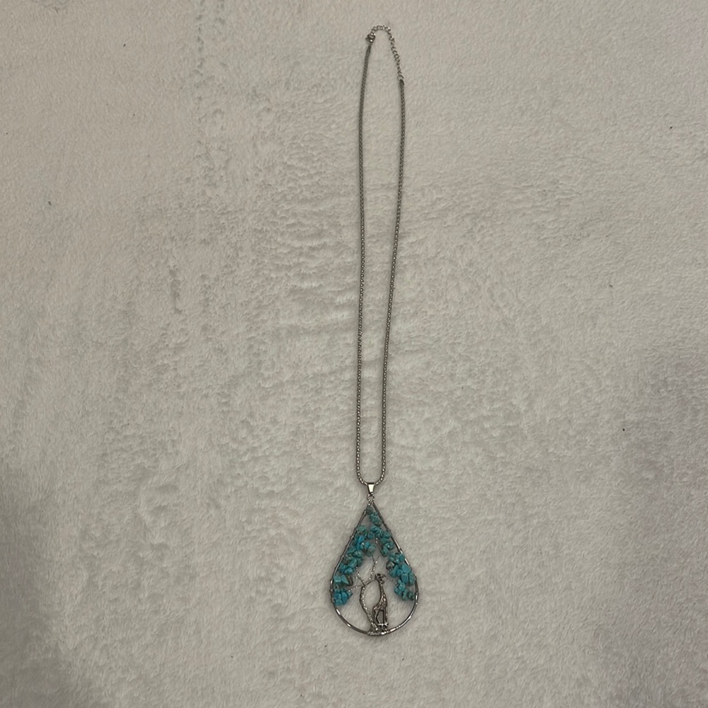 Long Turquoise Giraffe Necklace